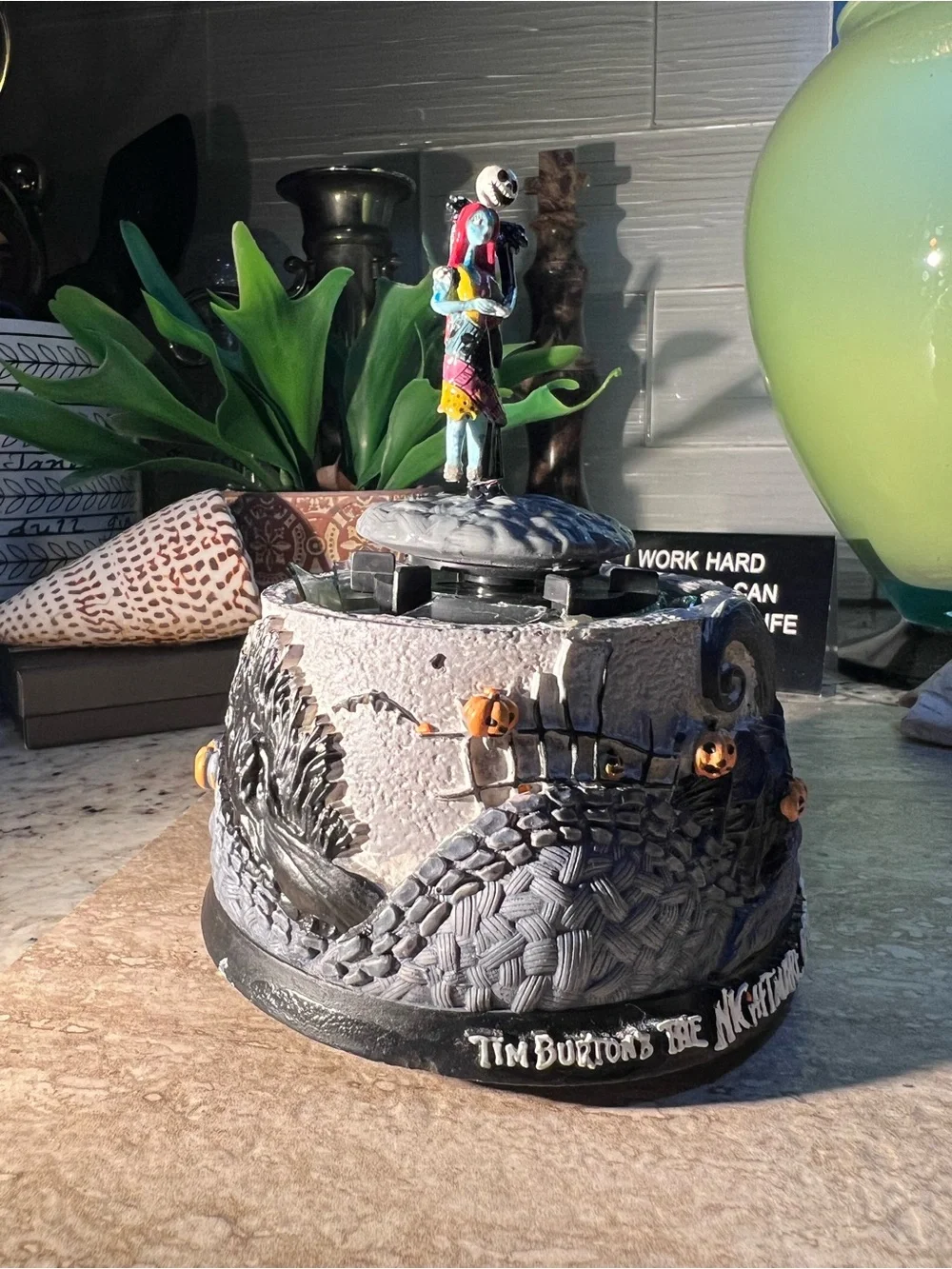 The Nightmare Before Christmas Jack & Sally Figurine Music Box read below